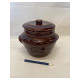 Brown Daisy Dot Marcrest Bean Pot