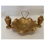 Dixon Art Studio 22Kt Gold Tidbit W/ S&P