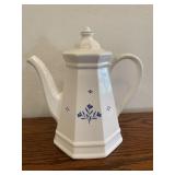 Pfaltzgraff Blue and White Coffee Pot