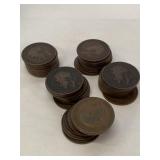 50 Large Cent Copper Coins 1903-1930
