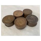 50 Large Cent Copper Coins 1897-1960