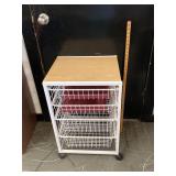 Kitchen Wire Drawer Cart W/Wheels