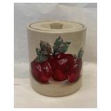 Vintage Crock Cookie Jar W/ Apples
