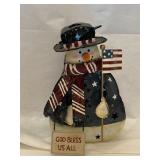 God Bless Us All 4th of July Metal Votice Holder