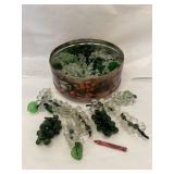 Tin Full of Vintage Glass Grapes