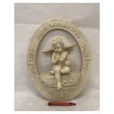 Angels Welcome Here Outdoor Wall Hanging