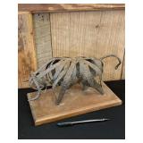 Antique Hand Made Heavy Metal Sculptor Bull