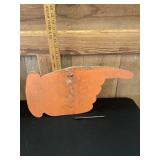 Antique Wood Directional Hand Sign