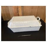 Antique Enamelware Roaster With Lid