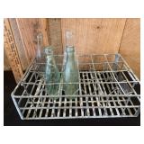VIntage Coca Cola Metal Bottle Rack W/ Bottles