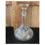 Etched Eagle Decanter 12 1/2"