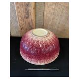 Vintage Red Splash Stoneware Bowl