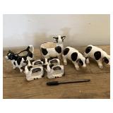 Lot of 8 Vintage Black & White Cows