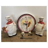 LOT Chef Cookie Jars Clock & Magnets