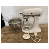 White Kitchen Aid Ultra Power Mixer W/Attachments