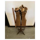 Antique Dress Form Metal Spinning Stand As Is