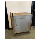 Vintage Industrial Rolling Metal Cabinet