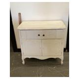 Vintage Double Door Wood Cabinet W/ Drawer