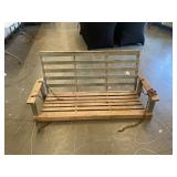 Primitive Slatted Wood Porch Swing