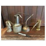 Lot of 4 Service Station Oil Lube Cans