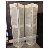 Vintage Green Slatted Folding French Doors