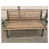 Vintage Iron Decorative Bench Wood Slates