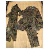 Mens LOT  Large Hunting Camo Coeralls Pants Tops