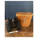 Vintage Adams 7x35 Binoculars W/ Leather Case