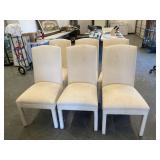 6 Formal White Dining Room Highback Chairs