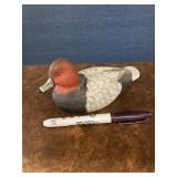 Red Head Drake Signed Sculpture