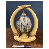 Elephant Hand Painted Egg Art Ret. $185.00