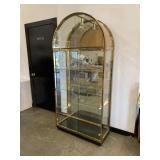 Glass & Brass Lighted Dome Display Case