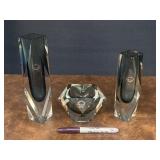 3 Vintage Picone Murano Vases & Bowl