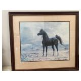 Signed & Framed Mary Haggard Horse Print