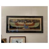 Large Egyptian Painting On Rice Paper 35 x 76"