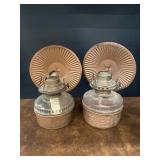 2 Vintage Wall Hanging Lanterns W/ Back Flash