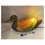 Brass & Stained Glass Duck Lamp