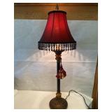 Red Lamp w/Black Bead Tassles