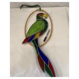 Stained Glass Parrot W/ Bamboo Ring