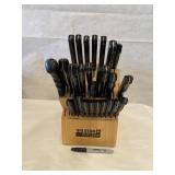 6 Star Cutlery Knife Set W/ Wood Block