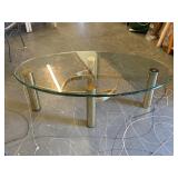 Oval Glass Top Coffee Table