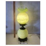 Vintage Satin Glass Hurricane Lamp