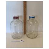 2 Large Vintage Jars W/ Lids