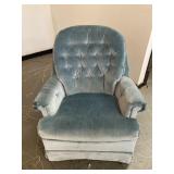Broyhill Blue Swivel Rocking Chair