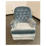 Broyhill  Blue Swivel Rocking Chair