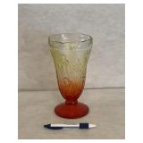 VTG Jeanette Herringbone Iris Vase Carnival Glass