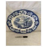 Lochs of Scotland Platter Blue Transferware