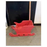 Vintage Red Wooden Christmas Sleigh