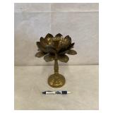 Vintage Brass Flower Candlestick Holder