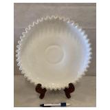 Large Vintage Ruffled Platter Milk Glass